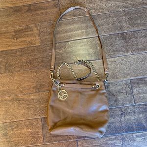 Michael Kors Pebble Leather Crossbody Bag Brown